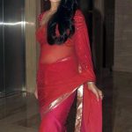 Sexy Indian girl in transparent net saree blouse showing big boobs backless show Full HD Nude photo (11)