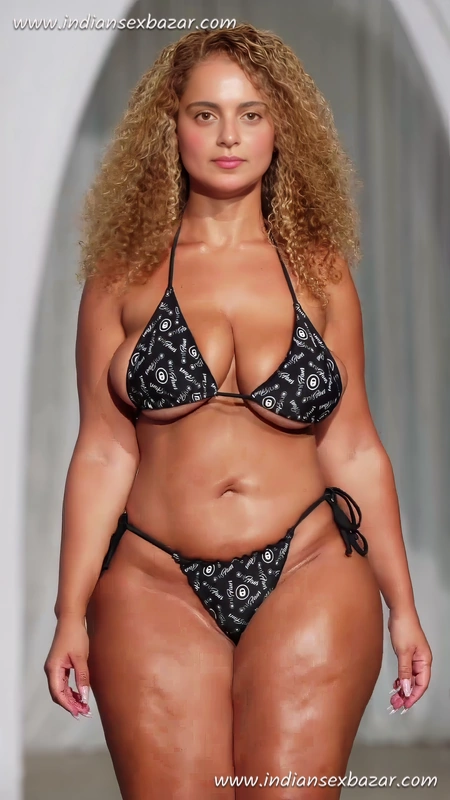 Watch Download Bollywood actress Member of Parliament Kangana Ranaut Ramp Wearing in Sexy Black Bikini Outfit Hot Deepfake Photo Erotic Video