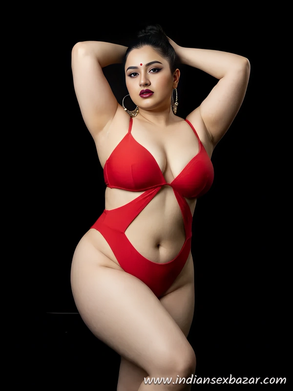 Plus Size Curvy Indian Woman Slays in Bold Red Bikini Photoshoot Free Watch Download Exclusive Gallery (1)