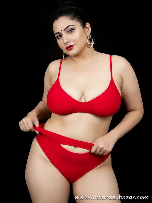 Plus Size Curvy Indian Woman Slays in Bold Red Bikini Photoshoot Free Watch Download Exclusive Gallery (2)