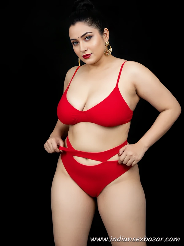 Plus Size Curvy Indian Woman Slays in Bold Red Bikini Photoshoot Free Watch Download Exclusive Gallery (3)