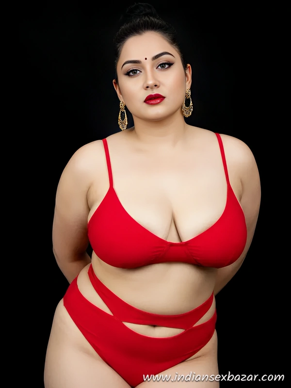 Plus Size Curvy Indian Woman Slays in Bold Red Bikini Photoshoot Free Watch Download Exclusive Gallery (4)